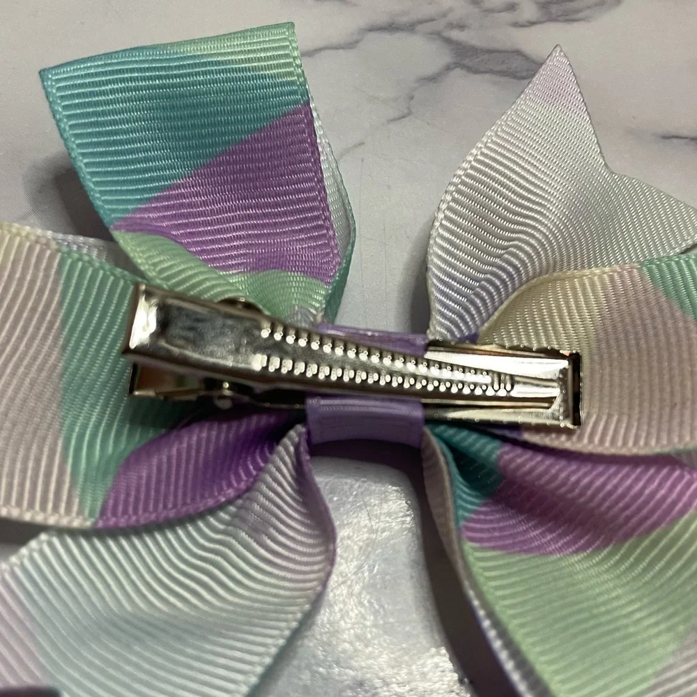 Ribbon bows set of 4 pairs Baby Hairbows Kids Hairclips Headwear Accessories